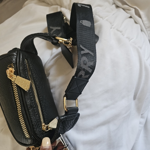 Black Crossbody Bag with Gold Hardware - Picture 3 of 4